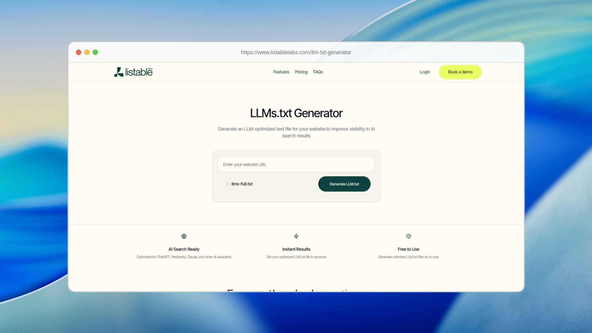 Listable Labs - LLM.txt Generator